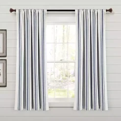Navy Farmhouse Stripe Curtain Panels, Set of 2