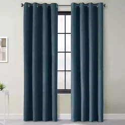 Navy Faux Suede Blackout Curtain Panel, 95 in.