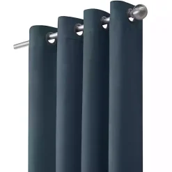 Navy Faux Suede Blackout Curtain Panel, 84 in.