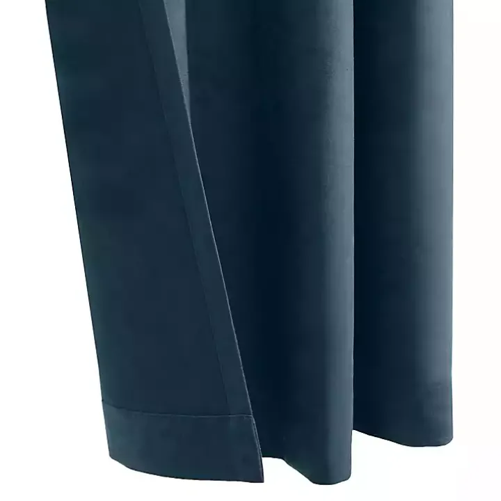 Navy Faux Suede Blackout Curtain Panel, 108 in.