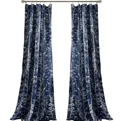 Navy Forest Curtain Panel Set, 95 in.