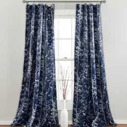 Navy Forest Curtain Panel Set, 95 in.