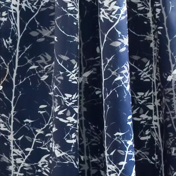 Navy Forest Curtain Panel Set, 95 in.