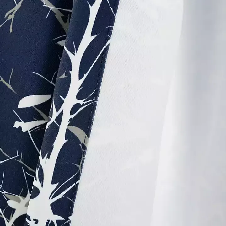 Navy Forest Curtain Panel Set, 95 in.