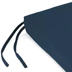 Navy French Edge Outdoor Chair Cushions, Set of 2