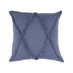 Navy Fringe Diamond Pillow, 18 in.