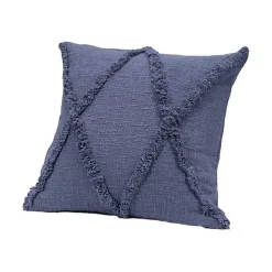 Navy Fringe Diamond Pillow, 18 in.