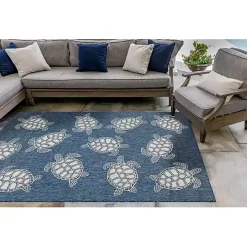 Navy Harrison Turtle Indoor/Outdoor Area Rug, 4x7