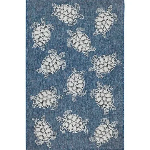 Navy Harrison Turtle Indoor/Outdoor Area Rug, 4x7