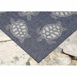 Navy Harrison Turtle Indoor/Outdoor Area Rug, 4x7