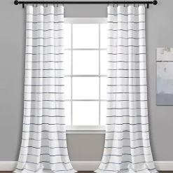 Navy Ombre Stripe Curtain Panel Set, 84 in.
