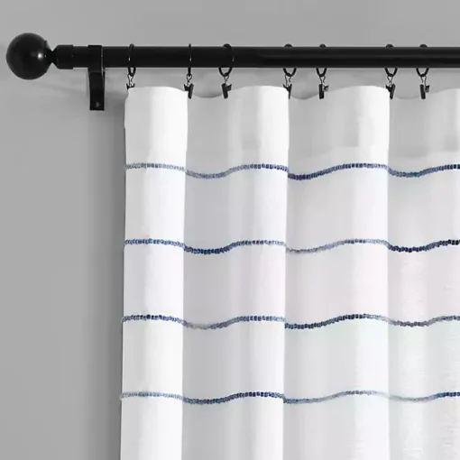 Navy Ombre Stripe Curtain Panel Set, 84 in.
