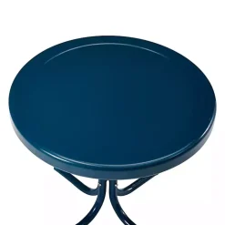Navy Retro Metal Outdoor Side Table