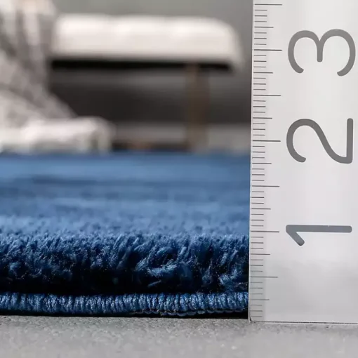 Navy Shag Washable Area Rug, 5x8