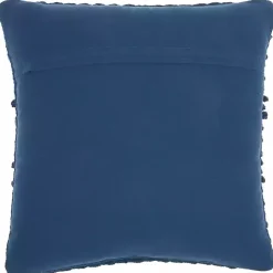Navy Textured Stripes Pillow