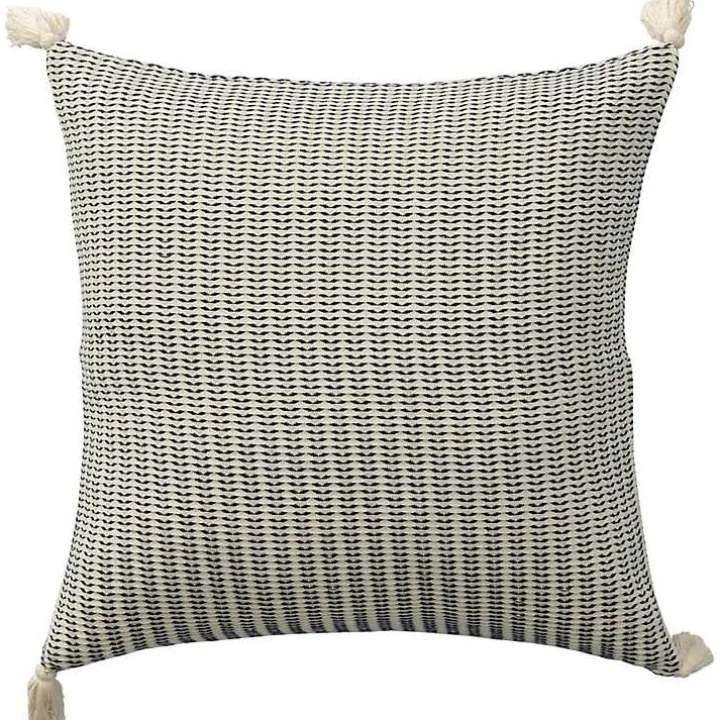 Navy Trapeze Organic Cotton Throw Pillow