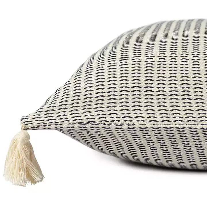 Navy Trapeze Organic Cotton Throw Pillow