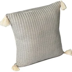Navy Trapeze Organic Cotton Throw Pillow