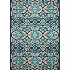 Navy Trellis Outdoor Area Rug, 7x10