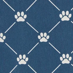 Navy Trellis Paw Print Storage Basket, 16 in.
