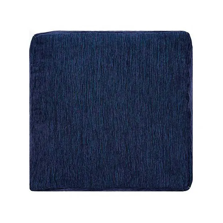 Navy Turkish Motifs Ultra-Soft Pouf