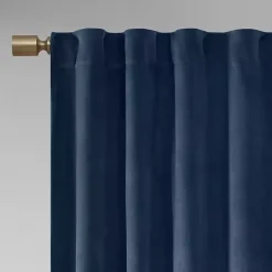 Navy Velvet Greta Curtain Panel Set, 84 in.