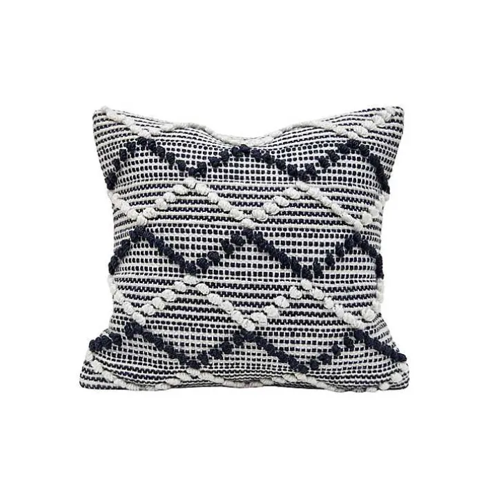 Navy Waves Outdoor Pillow