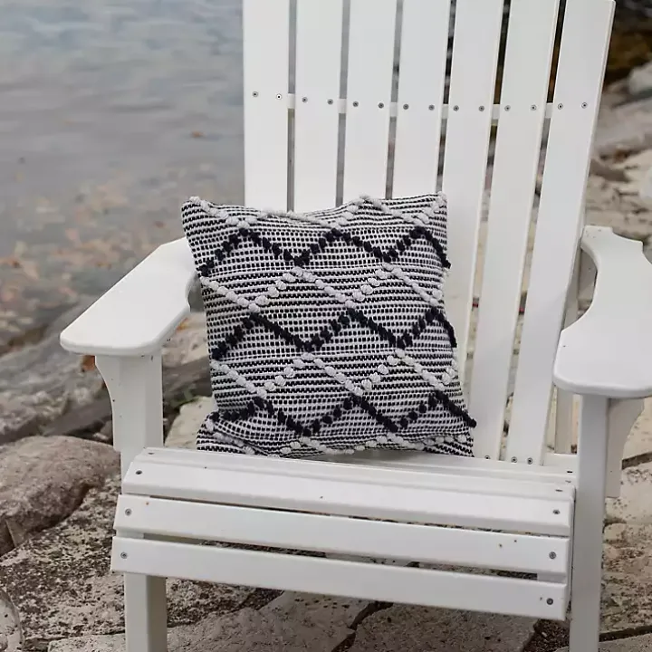 Navy Waves Outdoor Pillow