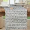 Navy Woven Line Stripe Table Runner