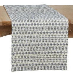 Navy Woven Line Stripe Table Runner