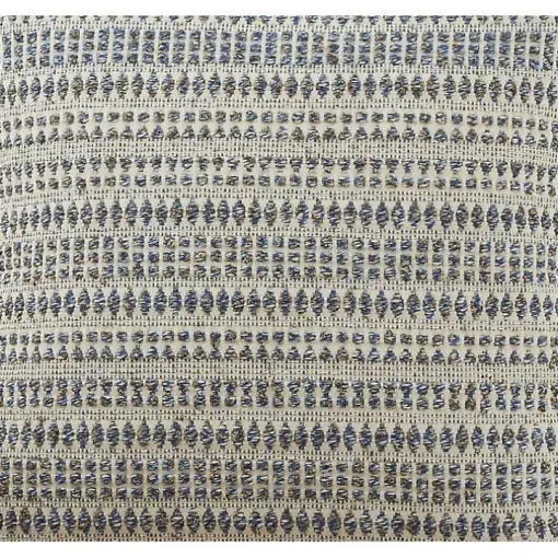Navy Woven Lines Cotton Pillow, 22 in.
