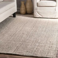 Neely Solid Jute Area Rug, 5x8