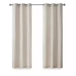 Neutral Basketweave Curtain Panel Set, 84 in.