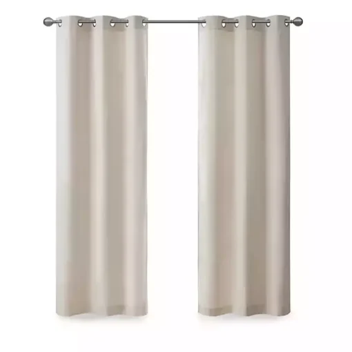Neutral Basketweave Curtain Panel Set, 84 in.