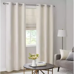 Neutral Basketweave Curtain Panel Set, 84 in.