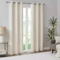 Neutral Basketweave Curtain Panel Set, 84 in.