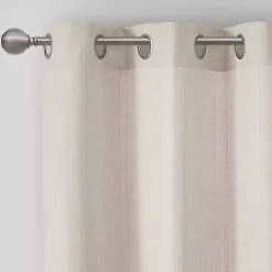 Neutral Basketweave Curtain Panel Set, 84 in.