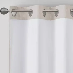 Neutral Basketweave Curtain Panel Set, 84 in.