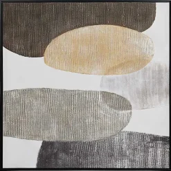 Neutral Bubbles I Framed Canvas Art Print