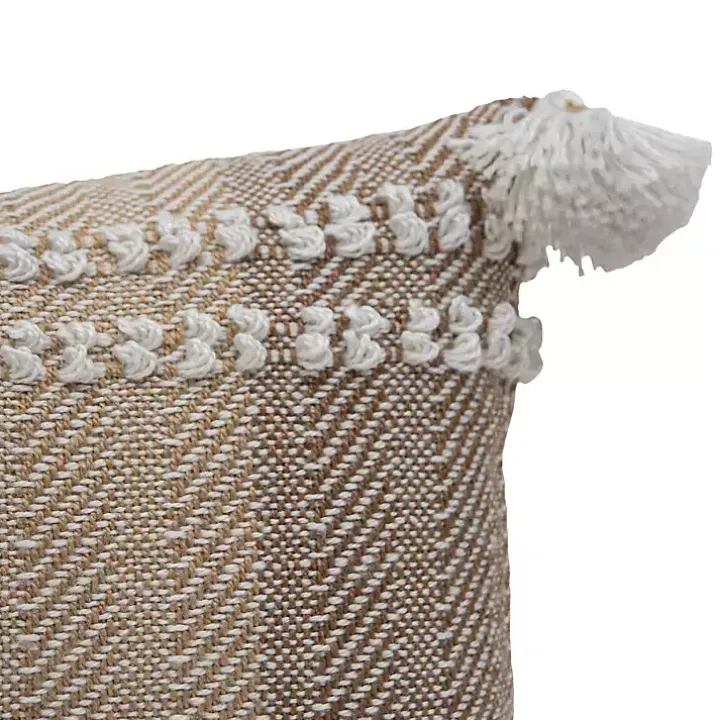 Neutral Colorblock Outdoor Lumbar Pillow