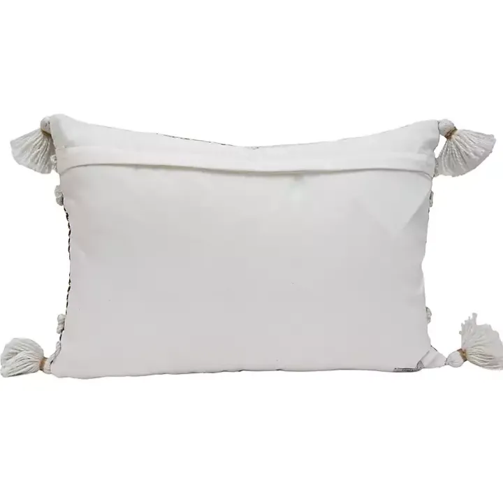 Neutral Colorblock Outdoor Lumbar Pillow