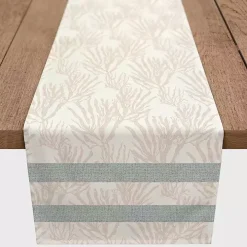 Neutral Coral Stripe Table Runner, 72 in.