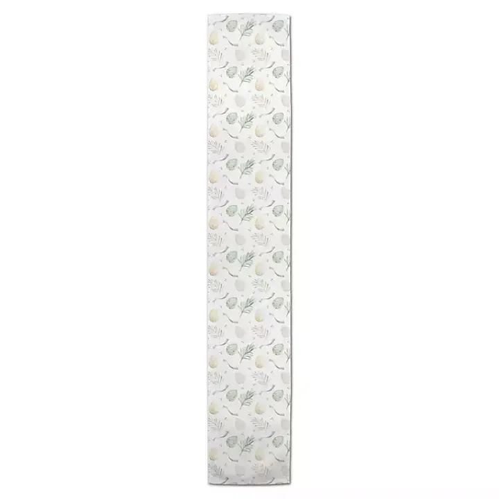 Neutral Eggs and Ribbon Table Runner, 90 in.