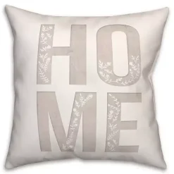 Neutral Home Floral Throw Pillow