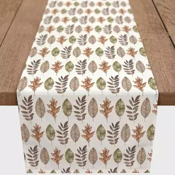 Neutral Leaf Pattern Table Runner, 90 in.