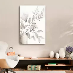 Neutral Potted Plant Canvas Art Print