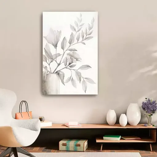 Neutral Potted Plant Canvas Art Print