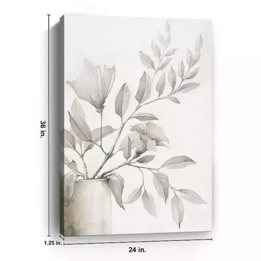 Neutral Potted Plant Canvas Art Print
