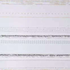 Neutral Striped Boho Cotton Shower Curtain