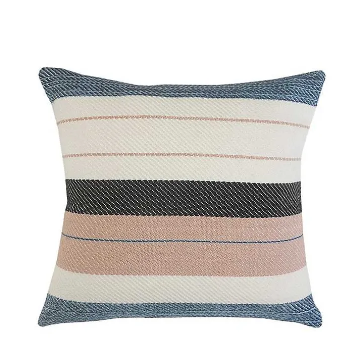 Neutral Striped Outdoor Pillow